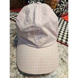 The Beaufort Bonnet Company Pink Gingham Bird Embroidered Baseball Cap Hat NS